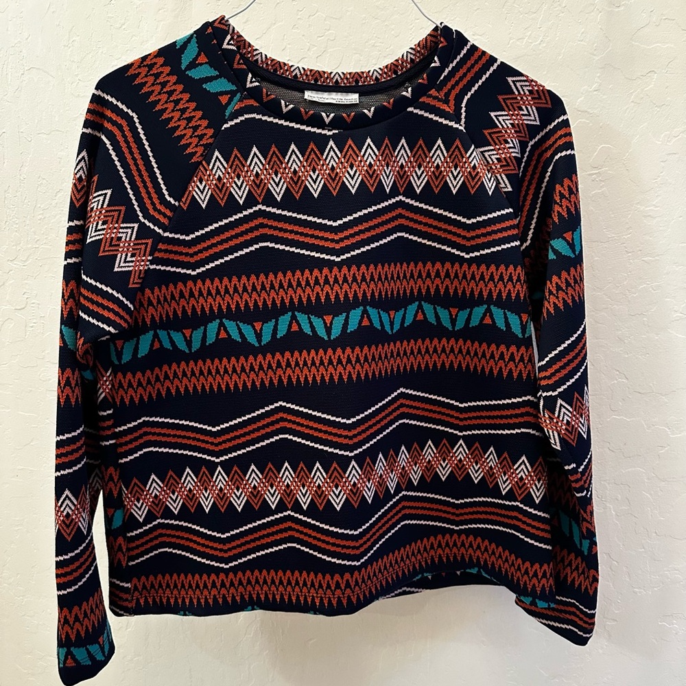 Zara Multicolor Geometric Sweatshirt